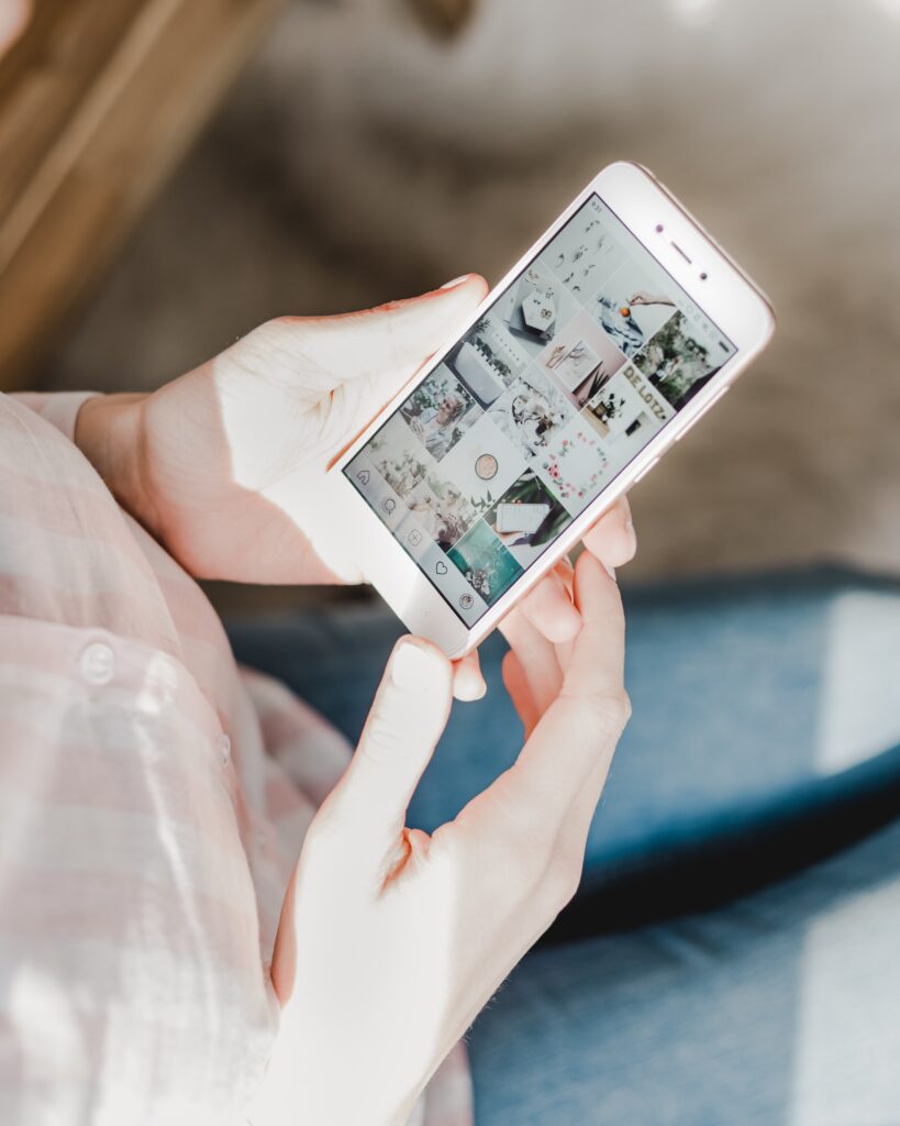 Woman holding phone